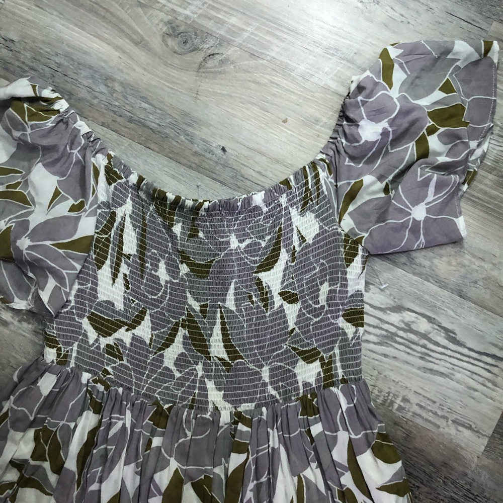 Free People Louise Smocked Off the Shoulder Mini - Picture 5 of 10